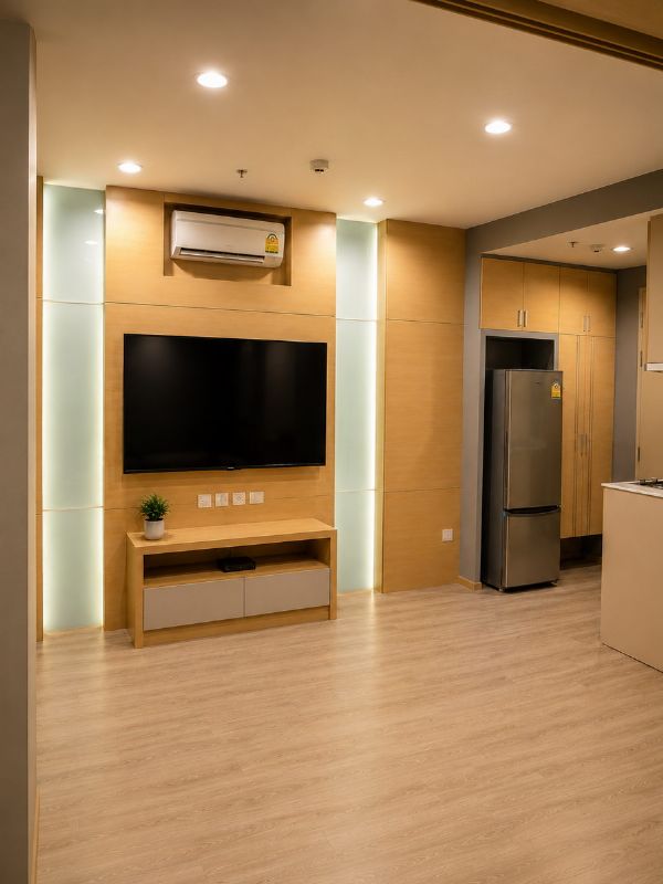 ห้องนั่งเล่นและโซฟา คอนโด Ideo Q สยาม-ราชเทวี ให้เช่าและขาย 1